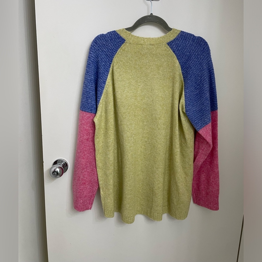 LOGO Lori Goldstein color block crew neck sweater - Picture 8 of 10